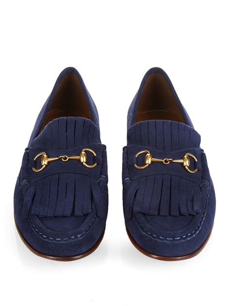 gucci loafer blue yellow|gucci suede loafer.